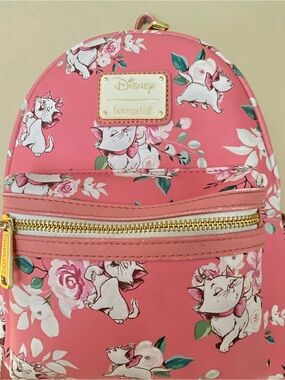 Loungefly Pink Disney Marie Floral Mini Backpack